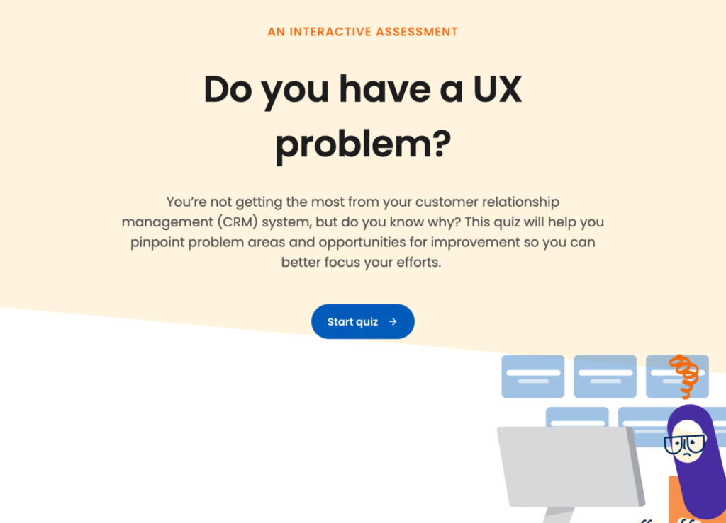Graphic: Interactive assessment of UX forms. Start the quiz.