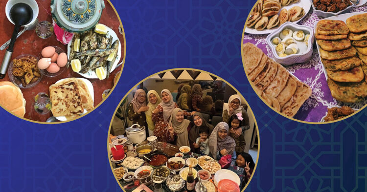 Celebrating Ramadan collage of people, food and culture.