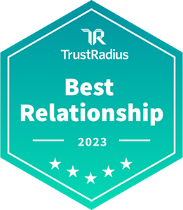 Logo: TrustRadius Best of Relationship 2023 Award