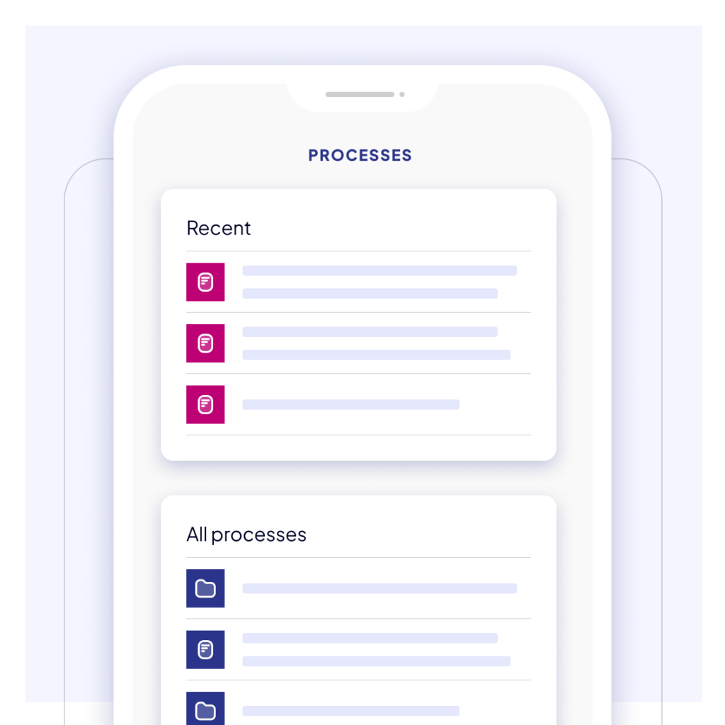 Illustration of processes on a mobile phone.