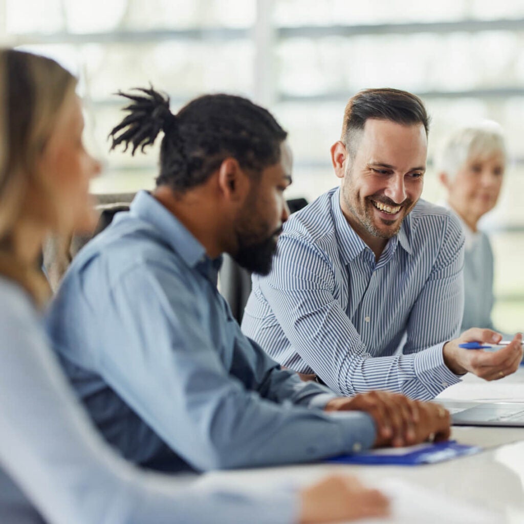 Group of business people at a table