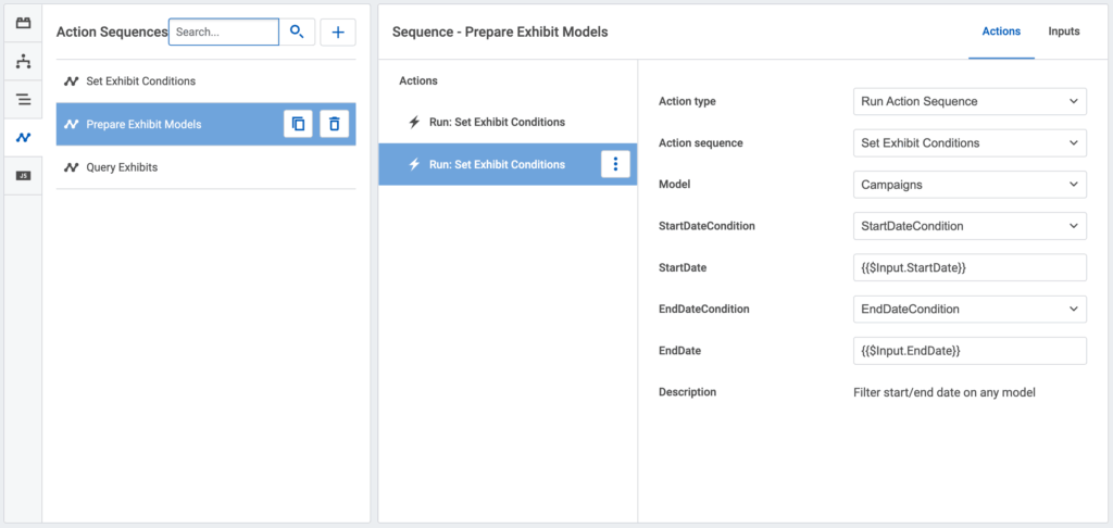 A second screenshot showing setup for Prepare Exhibit Models