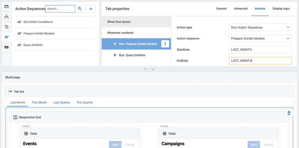 A screenshot showing setup of tab properties